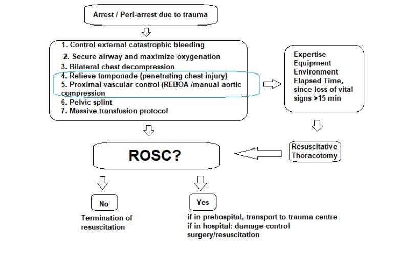 ERC traumatic cardiac arrest/ peri-arrest algorithm