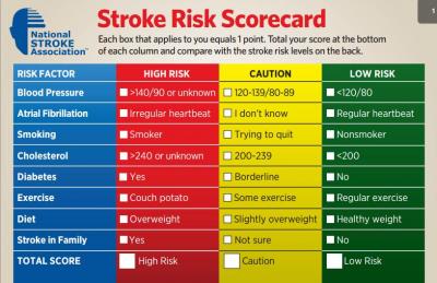 Figure 1: National Stroke Association Stroke Risk Scorecard